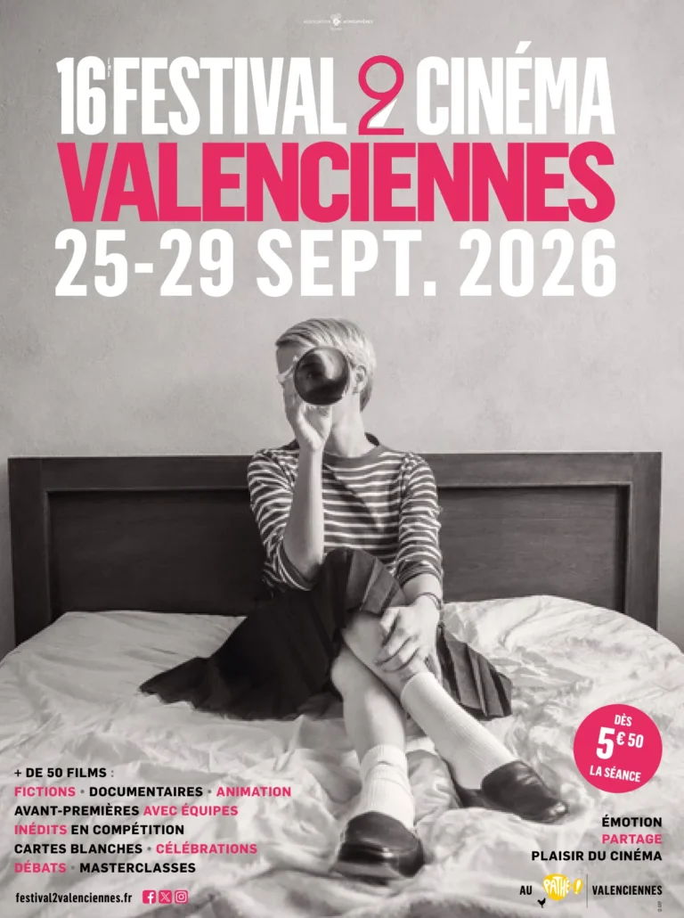 Affiche du 16e Festival 2 Cinéma de Valenciennes, du 25 au 29 septembre 2026