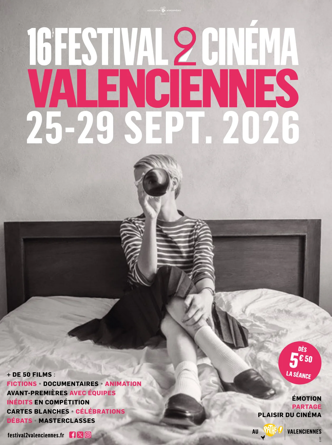 Affiche du 16e Festival 2 Cinéma de Valenciennes, du 25 au 29 septembre 2026