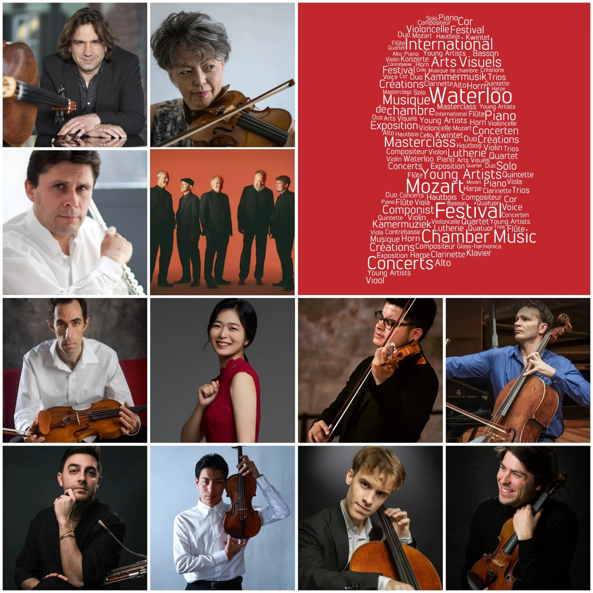 Portraits des musiciens invites du Festival Mozart 2026 a Waterloo