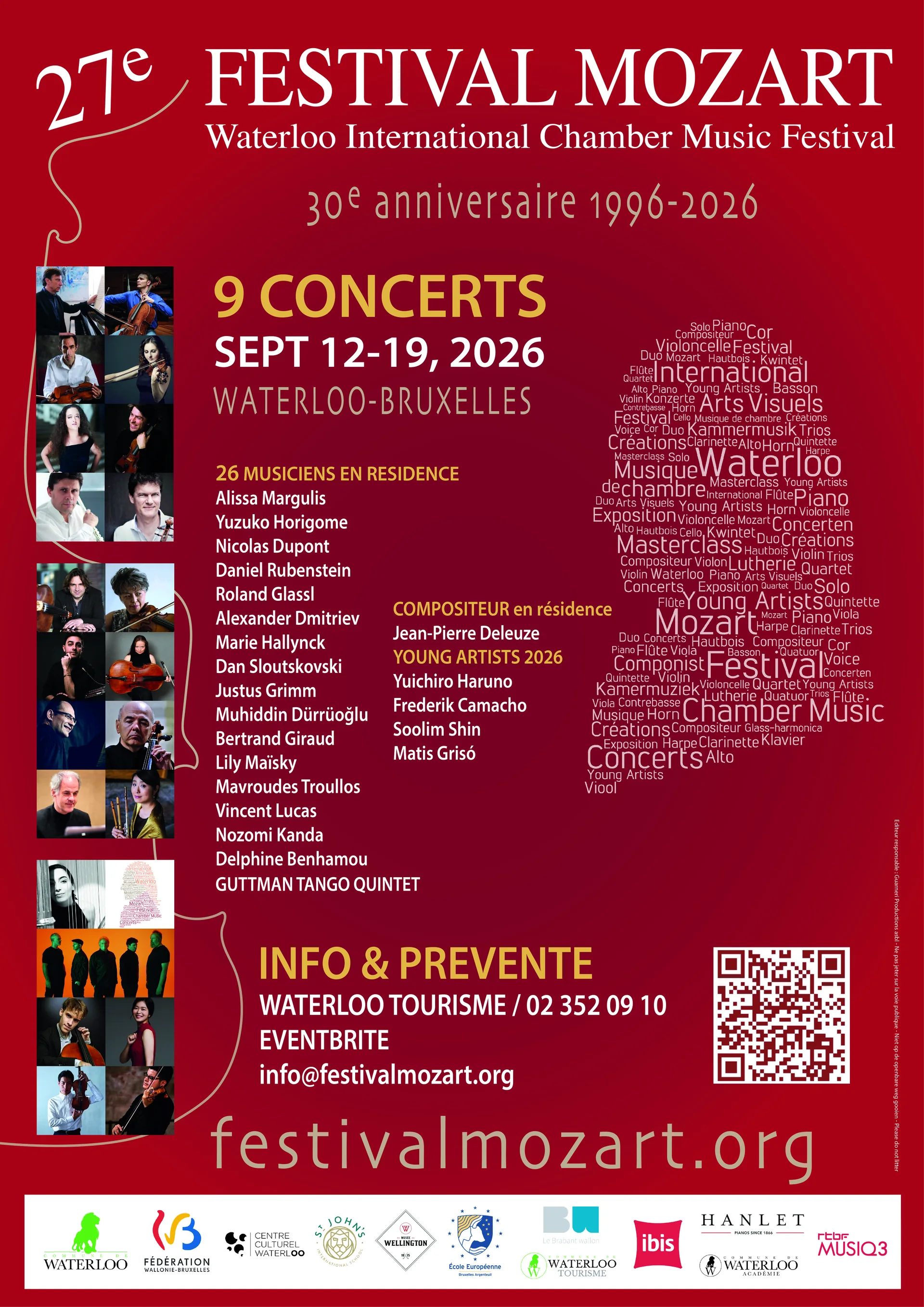Affiche officielle du 27e Festival Mozart de Waterloo 2026