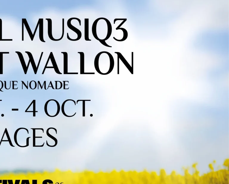 Visuel du Festival Musiq3 Brabant wallon 2026, « le classique nomade », champ de colza sous le soleil