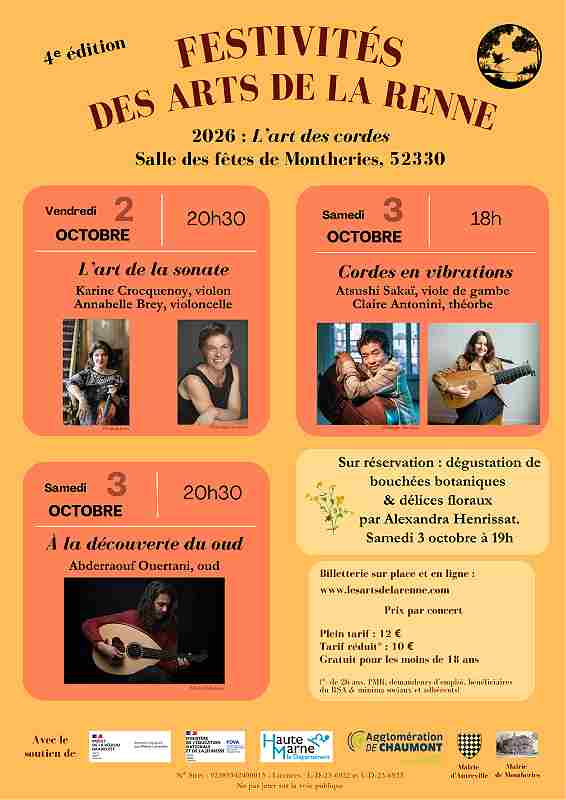 Montheries > Fête > Festivités des arts de la Renne : 2026 l’art des cordes