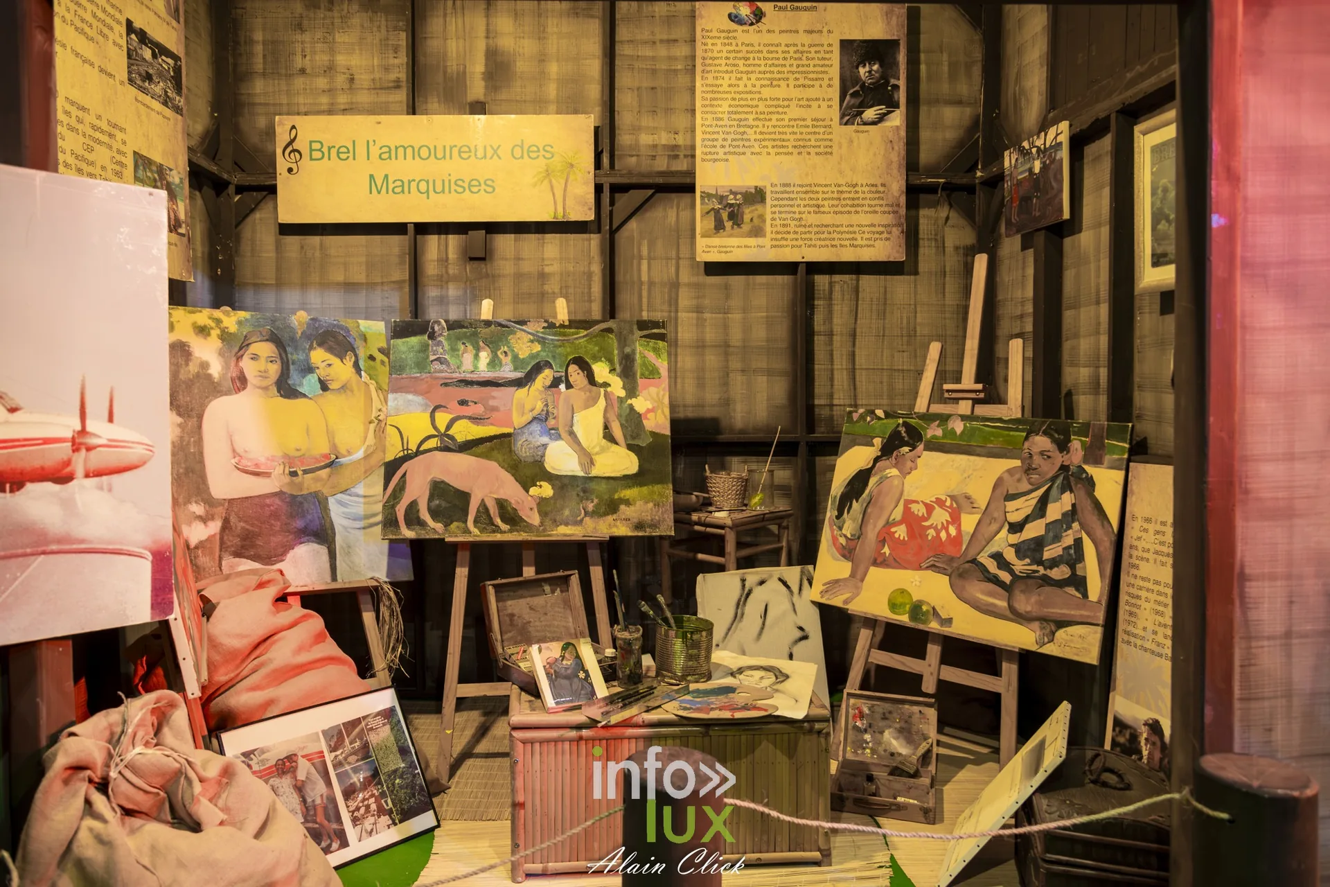 Vitrine « Brel, l’amoureux des Marquises » de l’exposition sur le Pacifique, Foire internationale de Metz 2026