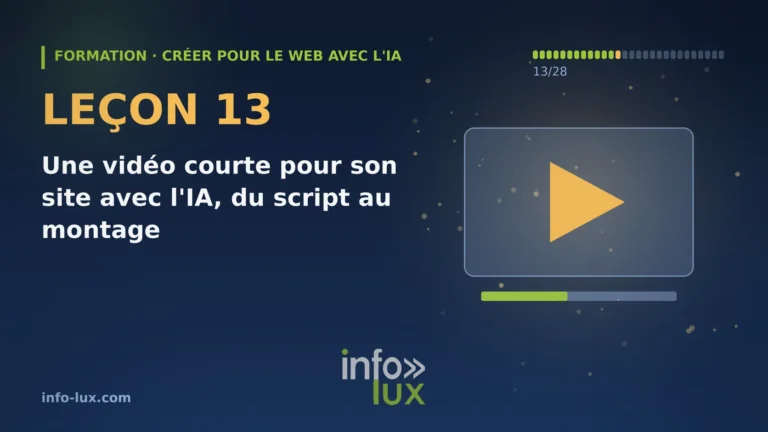 Une vidéo courte pour son site avec l’IA, du script au montage (leçon 13)