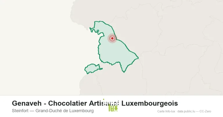 Carte de localisation de Genaveh - Chocolatier Artisanal Luxembourgeois à Steinfort (Grand-Duché de Luxembourg)