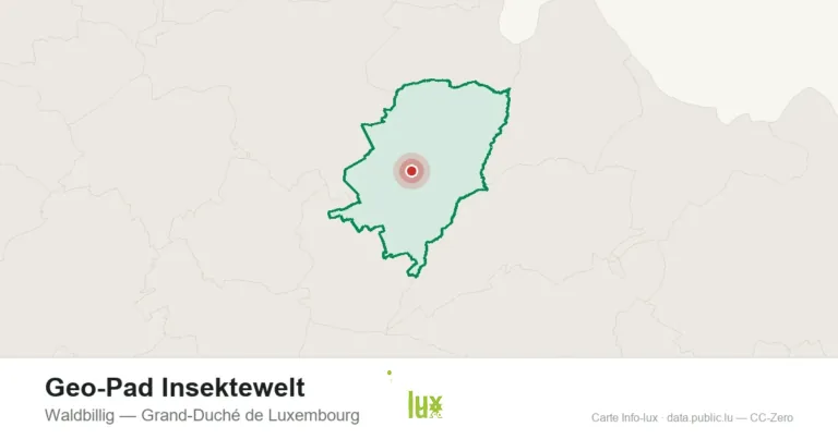Carte de localisation de Geo-Pad Insektewelt à Waldbillig (Grand-Duché de Luxembourg)