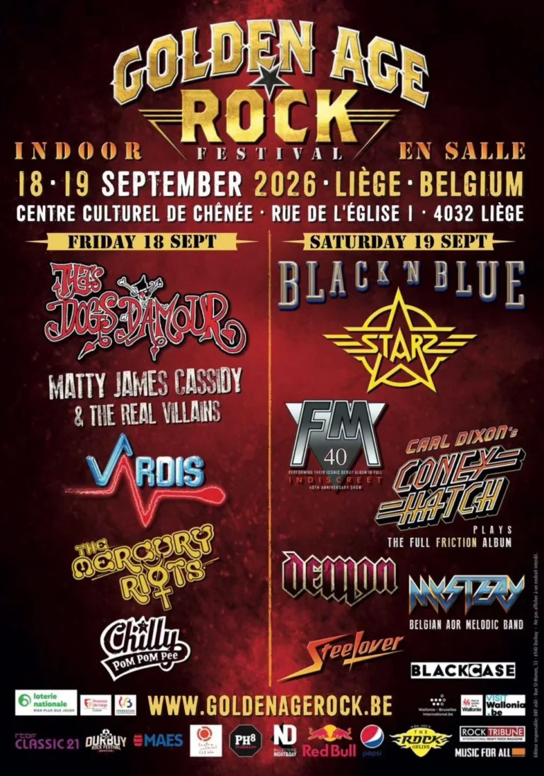 Liège (Chênée) > Festival > Golden Age Rock Festival 2026 — Black ’N Blue, Starz, FM, Tyla’s Dogs D’Amour