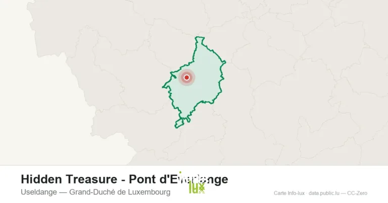 Carte de localisation de Hidden Treasure - Pont d'Everlange à Useldange (Grand-Duché de Luxembourg)