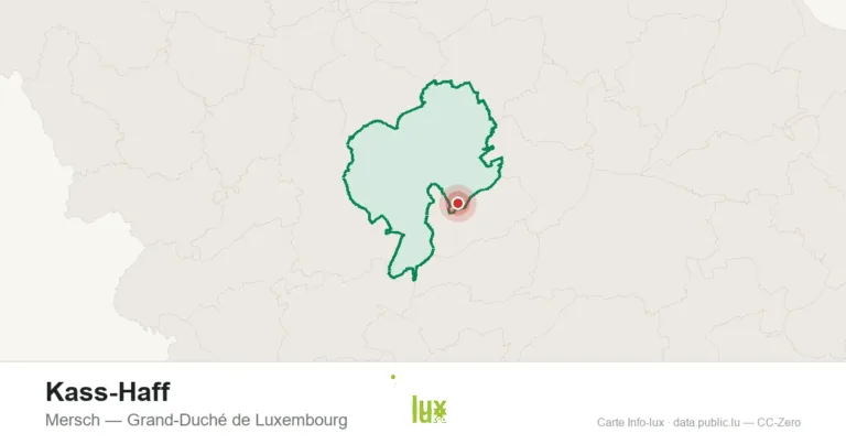 Carte de localisation de Kass-Haff à Mersch (Grand-Duché de Luxembourg)