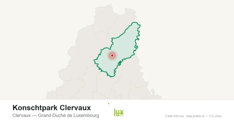 Carte de localisation de Konschtpark Clervaux à Clervaux (Grand-Duché de Luxembourg)