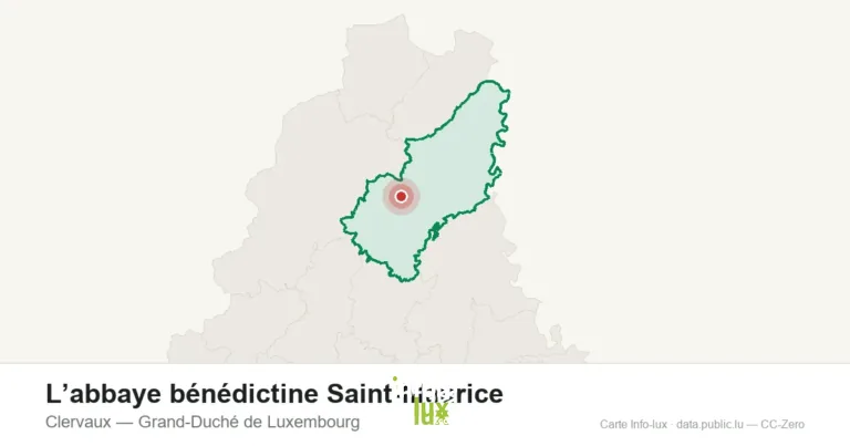 Carte de localisation de L’abbaye bénédictine Saint-Maurice à Clervaux (Grand-Duché de Luxembourg)