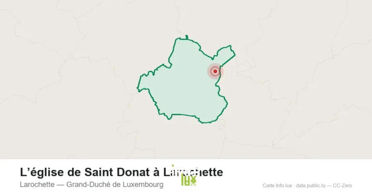 Carte de localisation de L’église de Saint Donat à Larochette à Larochette (Grand-Duché de Luxembourg)