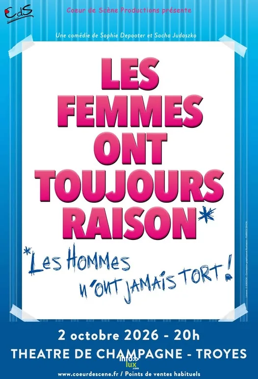 Troyes > Spectacle > Les femmes ont toujours raison, les hommes n’ont jamais tort