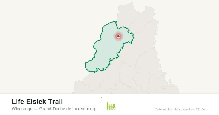 Carte de localisation de Life Eislek Trail à Wincrange (Grand-Duché de Luxembourg)