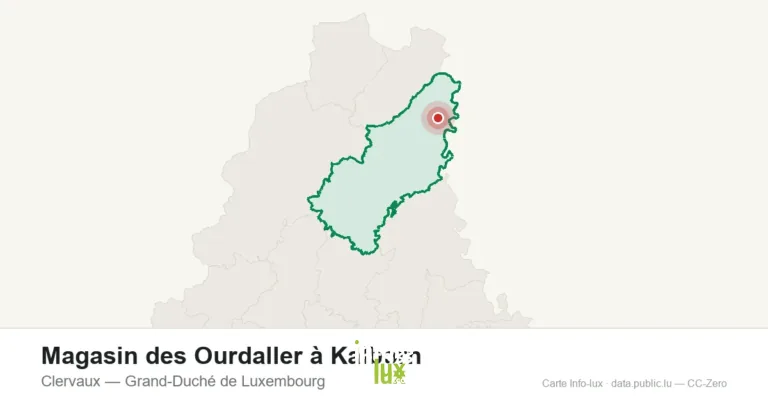 Carte de localisation de Magasin des Ourdaller à Kalborn à Clervaux (Grand-Duché de Luxembourg)