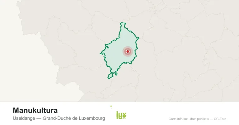 Carte de localisation de Manukultura à Useldange (Grand-Duché de Luxembourg)