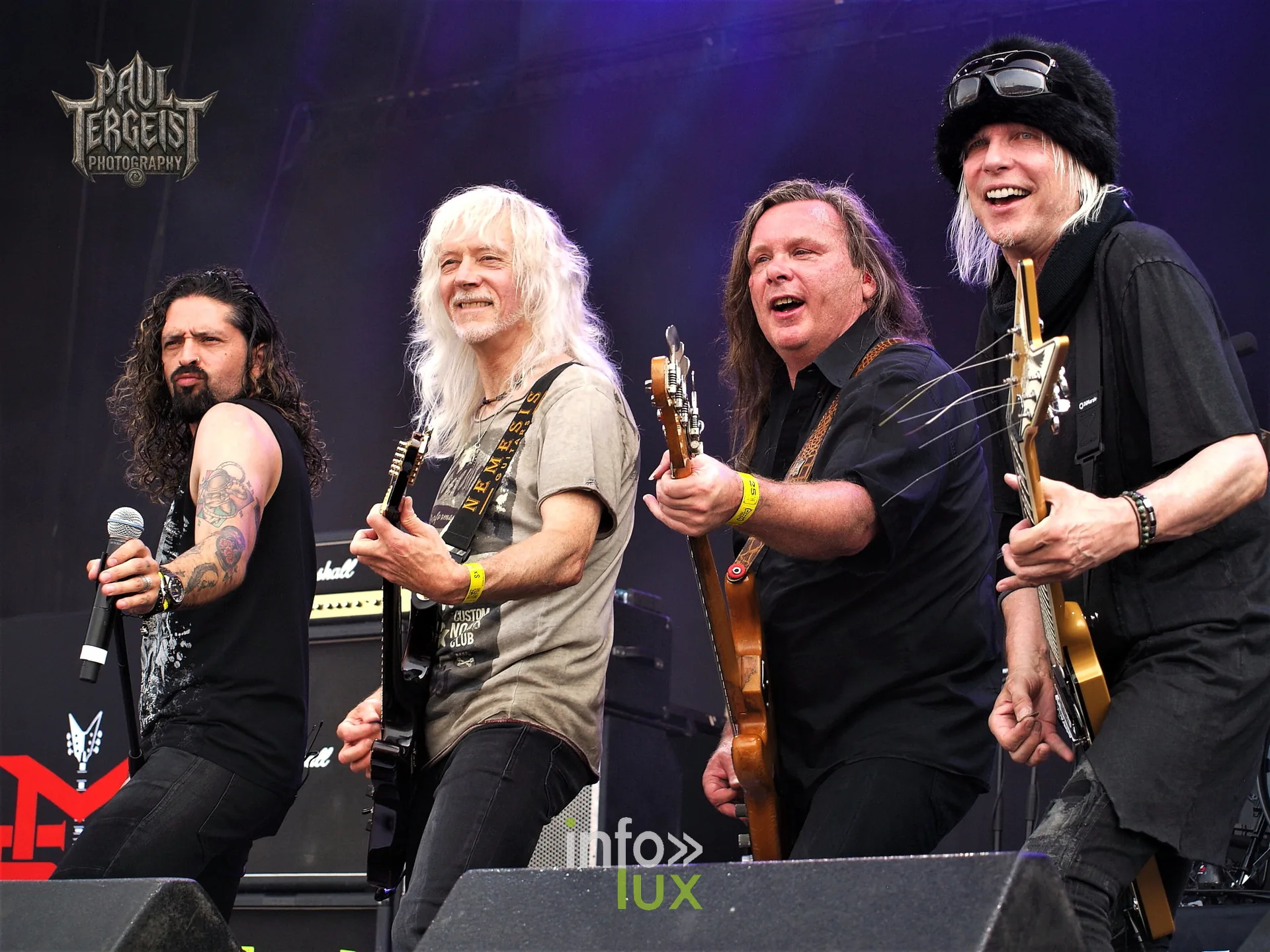 Le Michael Schenker Group au Graspop 2022 : Ronnie Romero, Steve Mann, Barend Courbois et Michael Schenker