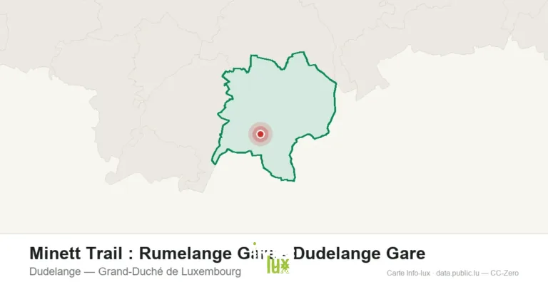 Carte du point de départ de Minett Trail : Rumelange Gare - Dudelange Gare à Dudelange (Grand-Duché de Luxembourg)