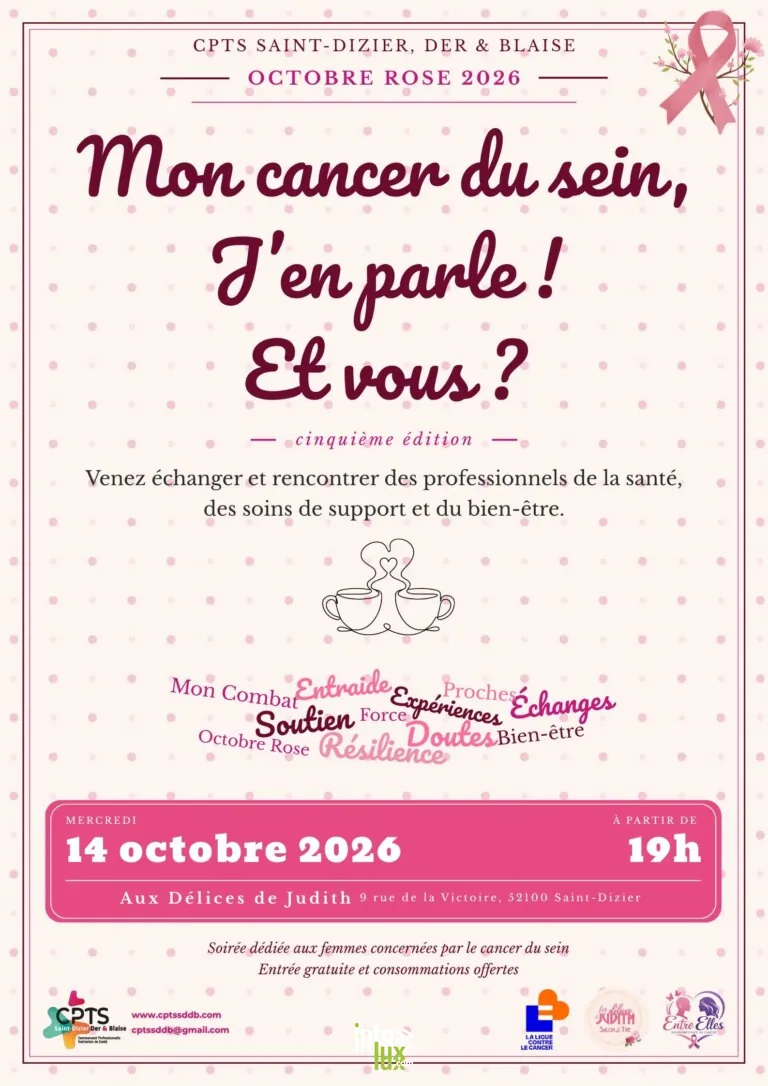 Saint-Dizier > Sorties & Découvertes > Mon cancer du sein, j’en parle ! Et vous ? — 5e édition