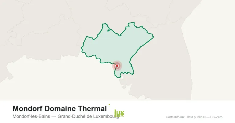 Carte de localisation de Mondorf Domaine Thermal à Mondorf-les-Bains (Grand-Duché de Luxembourg)