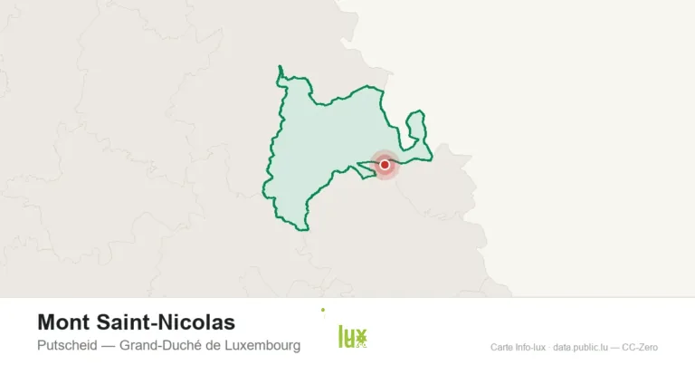 Carte de localisation de Mont Saint-Nicolas à Putscheid (Grand-Duché de Luxembourg)
