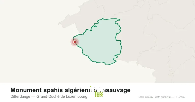 Carte de localisation de Monument spahis algériens à Lasauvage à Differdange (Grand-Duché de Luxembourg)