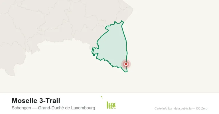 Carte de localisation de Moselle 3-Trail à Schengen (Grand-Duché de Luxembourg)