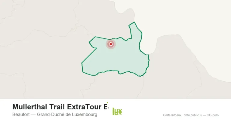 Carte de localisation de Mullerthal Trail ExtraTour B à Beaufort (Grand-Duché de Luxembourg)