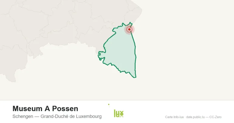 Carte de localisation de Museum A Possen à Schengen (Grand-Duché de Luxembourg)