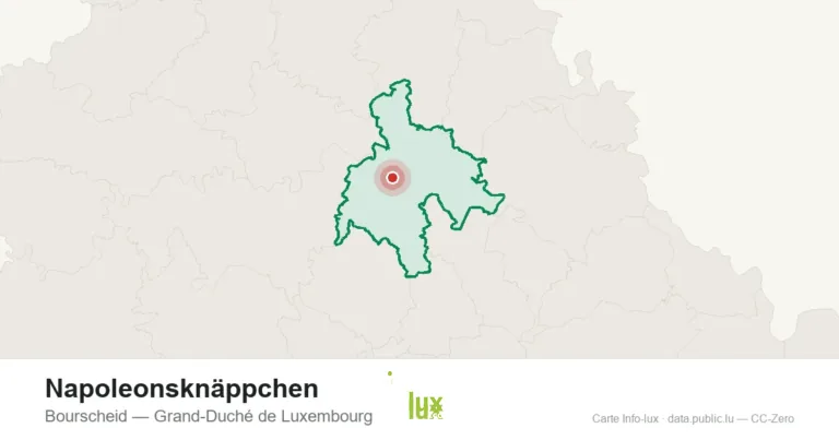 Carte de localisation de Napoleonsknäppchen à Bourscheid (Grand-Duché de Luxembourg)