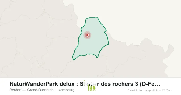 Carte du point de départ de NaturWanderPark delux : Sentier des rochers 3 (D-Ferschweiler/L-Berdorf) à Berdorf (Grand-Duché de Luxembourg)