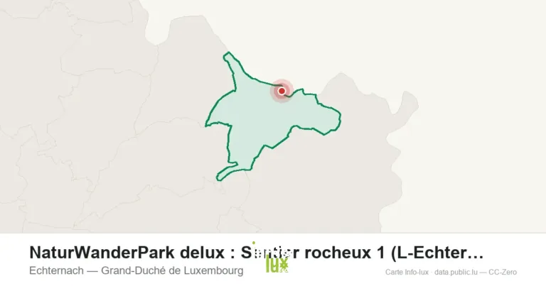 Carte de localisation de NaturWanderPark delux : Sentier rocheux 1 (L-Echternach) à Echternach (Grand-Duché de Luxembourg)