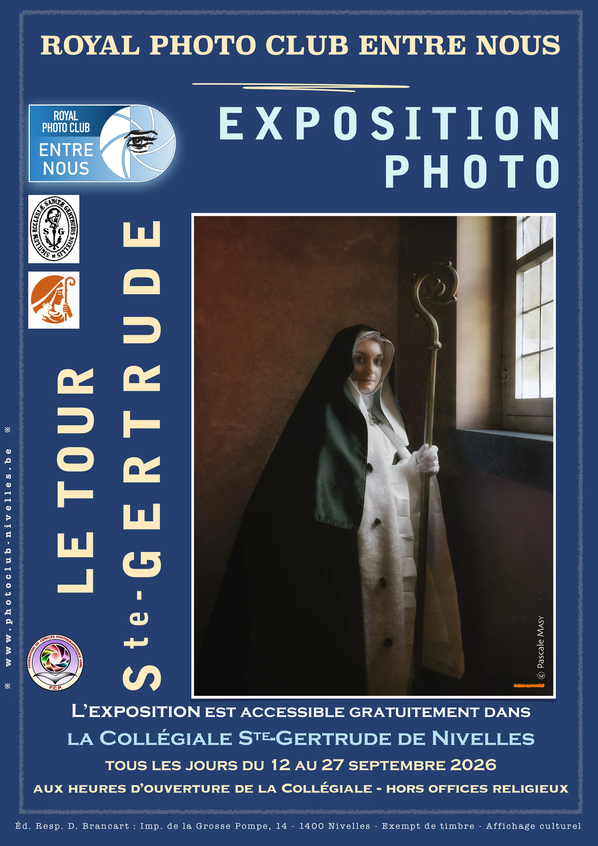 Affiche de l’exposition « Le Tour Ste-Gertrude » du Royal Photo Club Entre Nous à la Collégiale de Nivelles