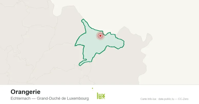Carte de localisation de Orangerie à Echternach (Grand-Duché de Luxembourg)