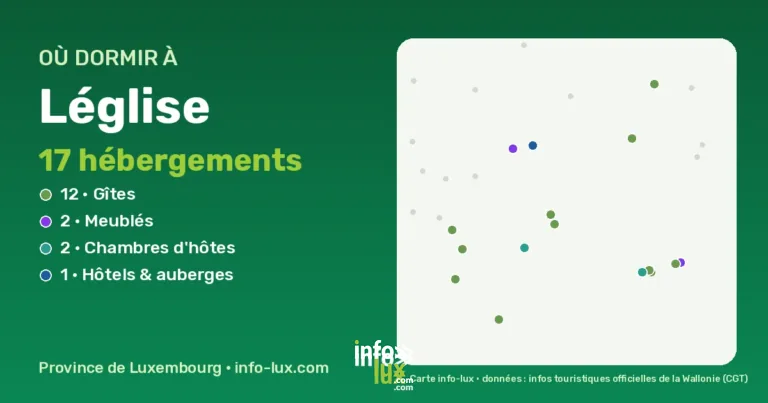 Carte des hébergements à Léglise