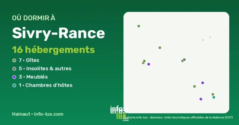 Carte des hébergements à Sivry-Rance