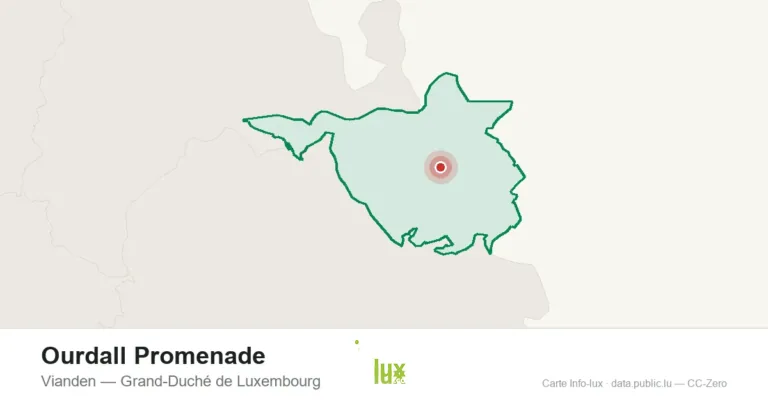 Carte de localisation de Ourdall Promenade à Vianden (Grand-Duché de Luxembourg)
