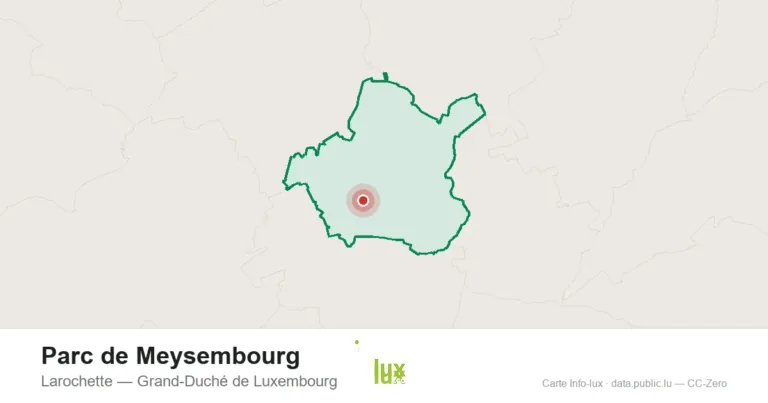 Carte de localisation de Parc de Meysembourg à Larochette (Grand-Duché de Luxembourg)