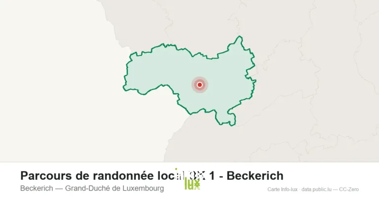Carte de localisation de Parcours de randonnée local BK 1 - Beckerich à Beckerich (Grand-Duché de Luxembourg)