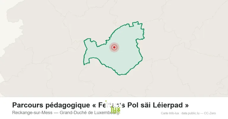 Carte de localisation de Parcours pédagogique « Felten's Pol säi Léierpad » à Reckange-sur-Mess (Grand-Duché de Luxembourg)