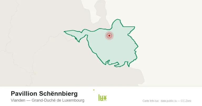 Carte de localisation de Pavillion Schënnbierg à Vianden (Grand-Duché de Luxembourg)