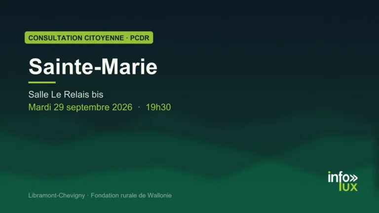 Libramont-Chevigny > Consultation > Rencontre citoyenne PCDR à Sainte-Marie