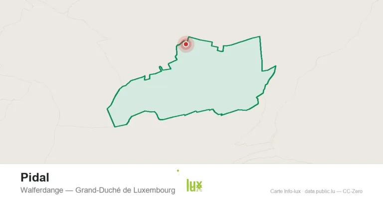 Carte de localisation de Pidal à Walferdange (Grand-Duché de Luxembourg)