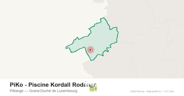 Carte de localisation de PiKo - Piscine Kordall Rodange à Pétange (Grand-Duché de Luxembourg)