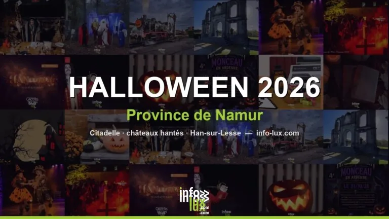 Halloween 2026 en province de Namur : Citadelle, châteaux hantés, train à vapeur et Hanlloween (14 sorties, carte)