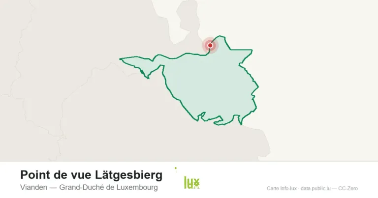 Carte de localisation de Point de vue Lätgesbierg à Vianden (Grand-Duché de Luxembourg)