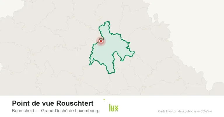 Carte de localisation de Point de vue Rouschtert à Bourscheid (Grand-Duché de Luxembourg)