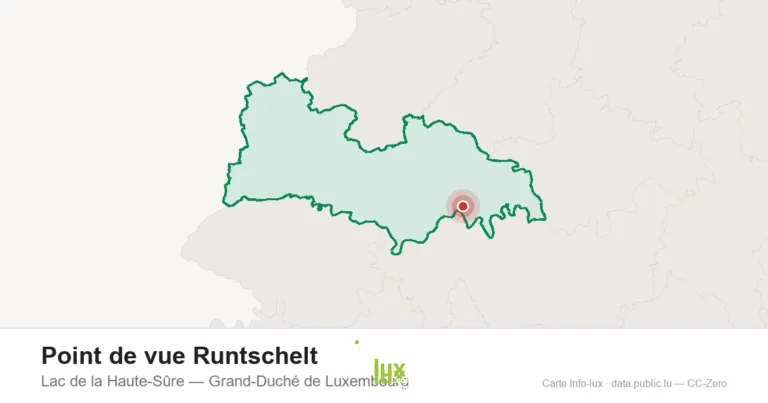 Carte de localisation de Point de vue Runtschelt à Lac de la Haute-Sûre (Grand-Duché de Luxembourg)