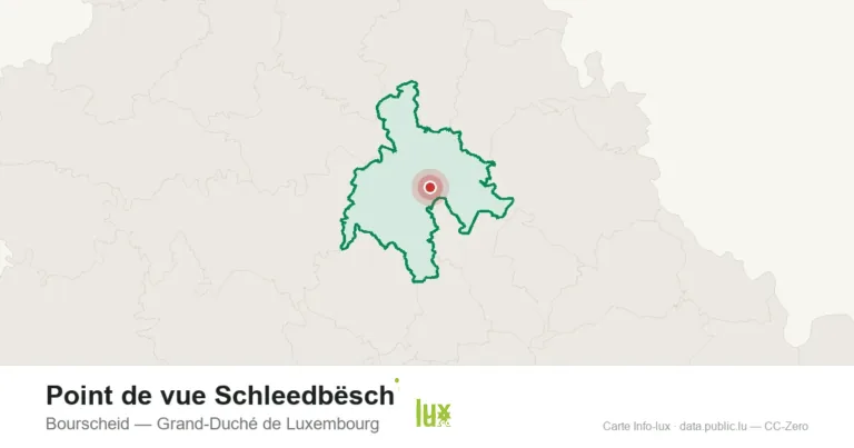 Carte de localisation de Point de vue Schleedbësch à Bourscheid (Grand-Duché de Luxembourg)