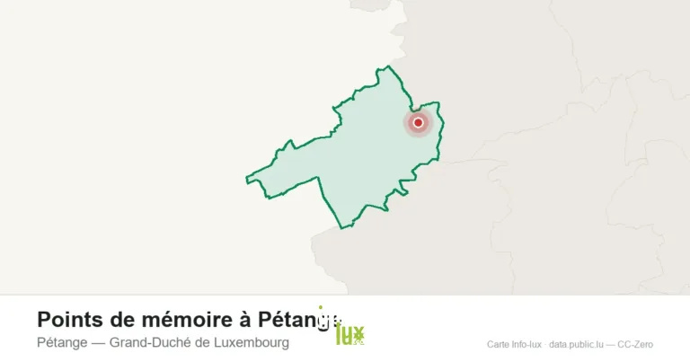Carte de localisation de Points de mémoire à Pétange à Pétange (Grand-Duché de Luxembourg)